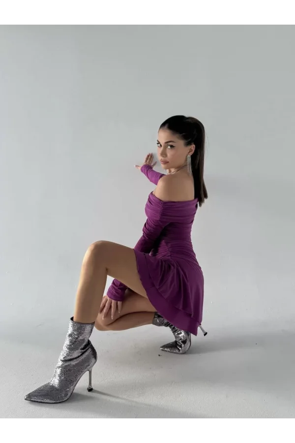 Mını Fırfırlı Elbise - Pembe