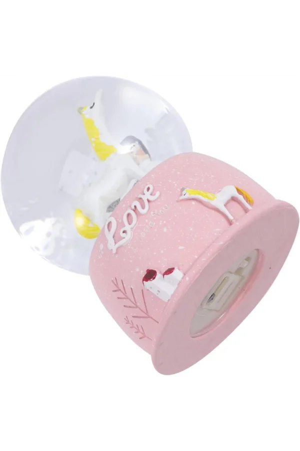 Mini Işıklı Sevimli Atlı Kız Kar Küresi