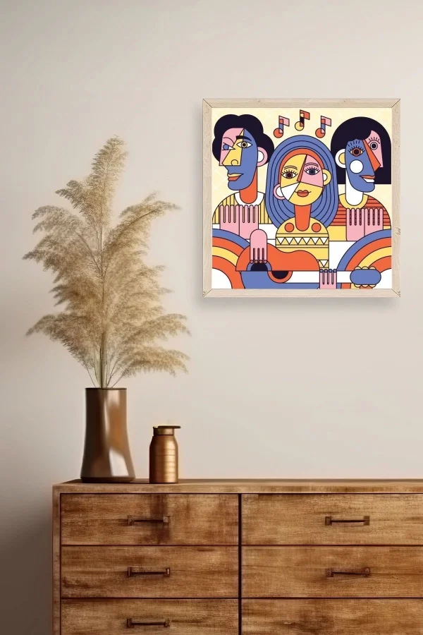 Modern Ahşap Çerçeveli Tablo