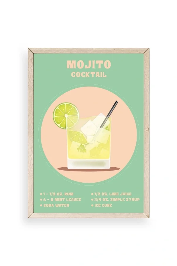 Mojito Ahşap Çerçeveli Tablo