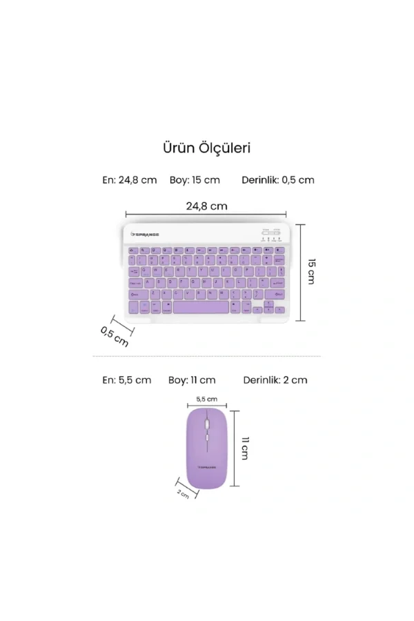 Mor Kablosuz Klavye Ve Mouse Seti