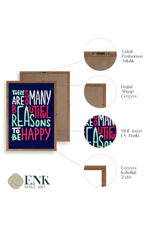 Motto Ahşap Çerçeveli Tablo
