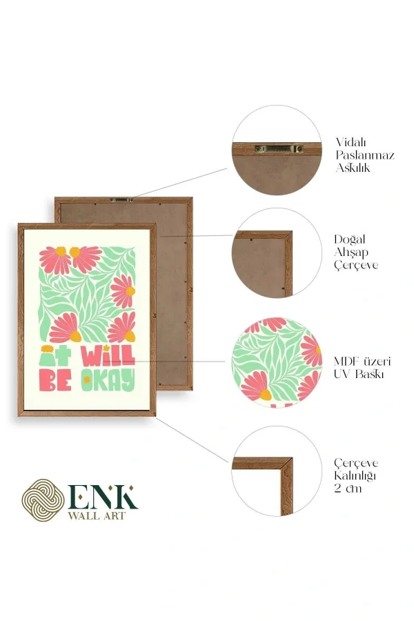 Motto Ahşap Çerçeveli Tablo