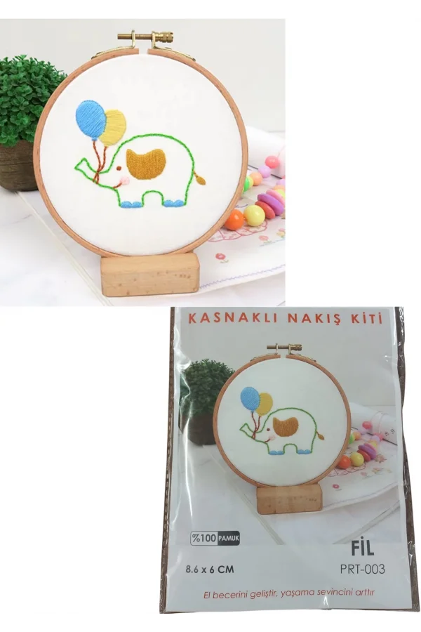 Nakış Kitleri Kasnaklı 8.6 X 6 cm Fil