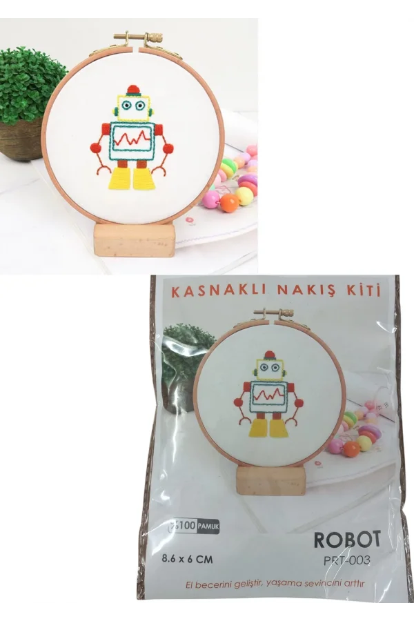 Nakış Kitleri Kasnaklı 8.6 X 6 cm Robot