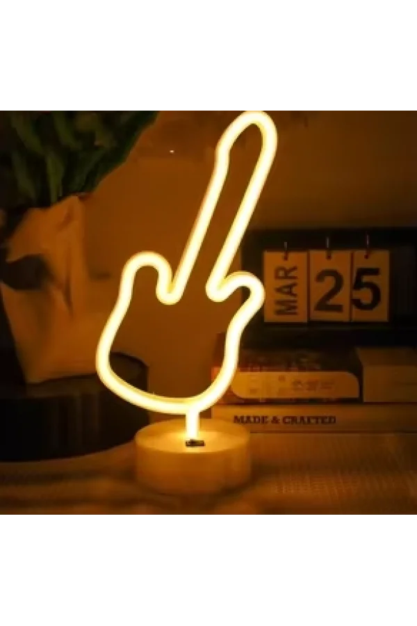Neon Gitar Masa Lambası
