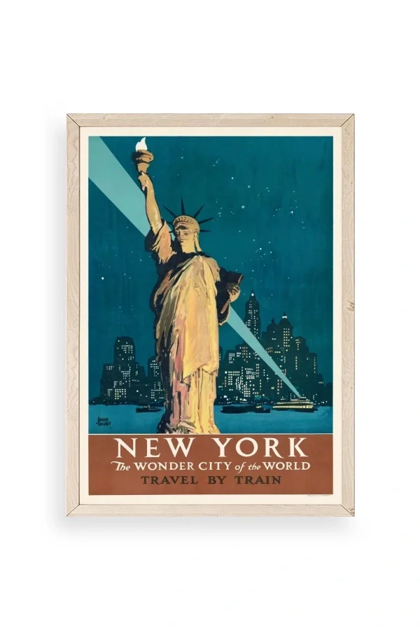 New York Ahşap Çerçeveli Tablo