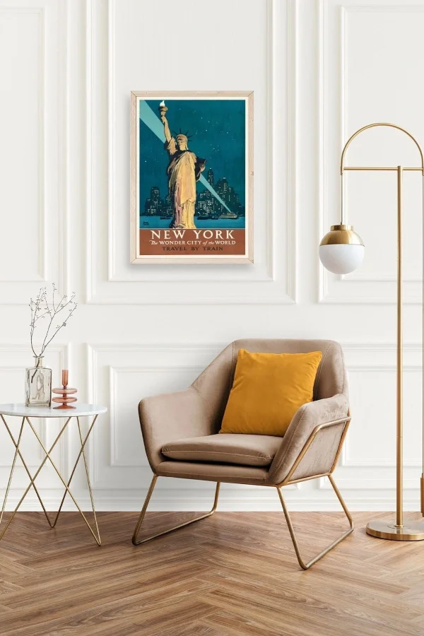 New York Ahşap Çerçeveli Tablo