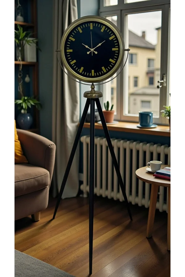 Nostalji Şık Tasarım Tripod Ayaklı Saat