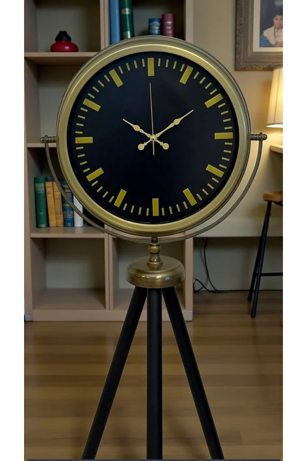 Nostalji Şık Tasarım Tripod Ayaklı Saat