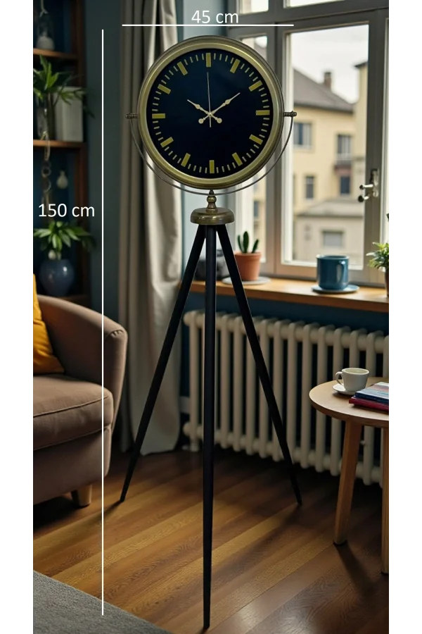 Nostalji Şık Tasarım Tripod Ayaklı Saat