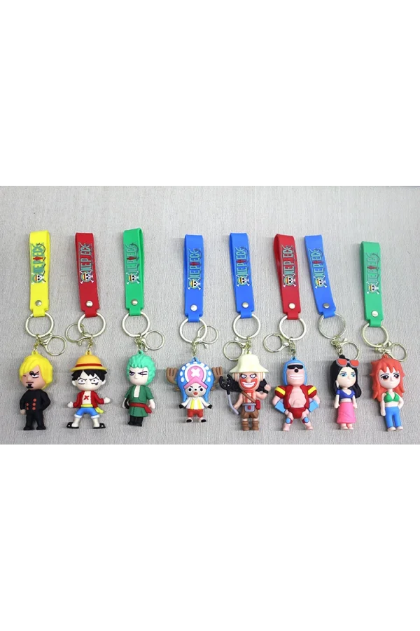 One Piece Karışık Karakterler Silikon Anahtarlık