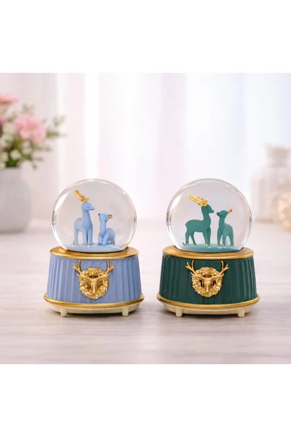Orta Boy Geyik Figürlü Kar Küresi