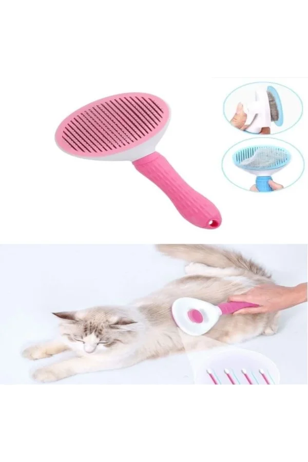 Otomatik Temizlenen Evcil Hayvan Tarağı Pembe