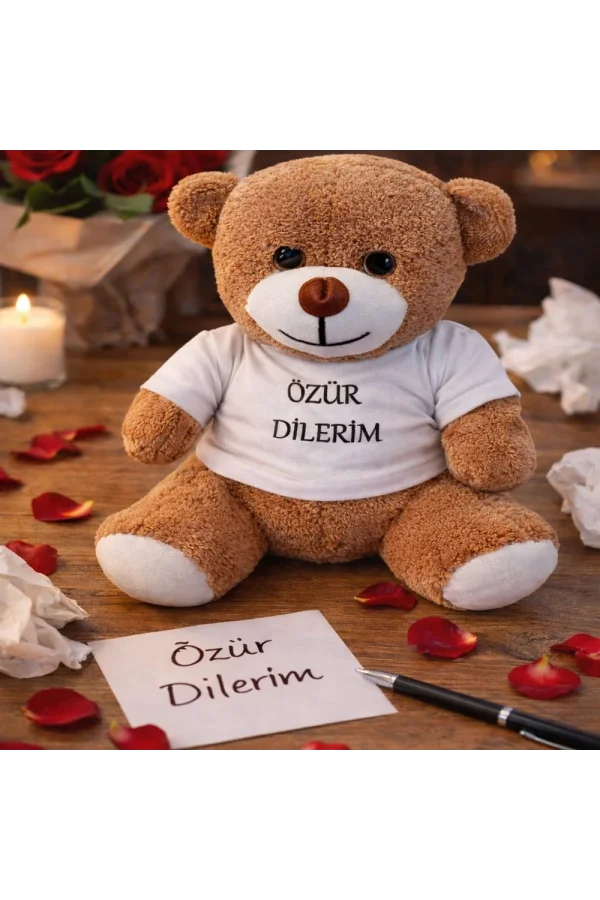 Özür Dilerim Tişörtlü Peluş Ayıcık