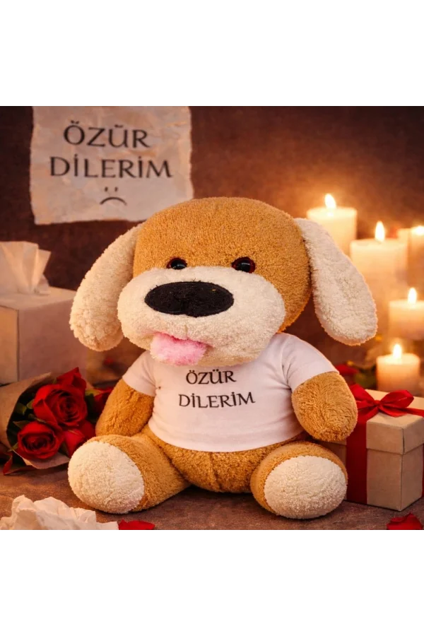 Özür Dilerim Tişörtlü Peluş Oyuncak Köpek