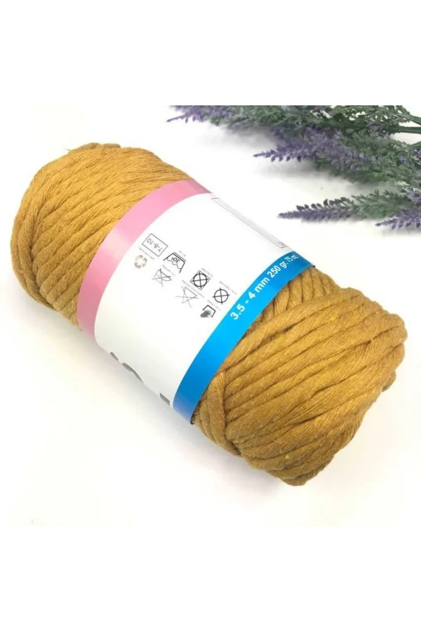 Pamuk Makrome 4 mm İp Hardal