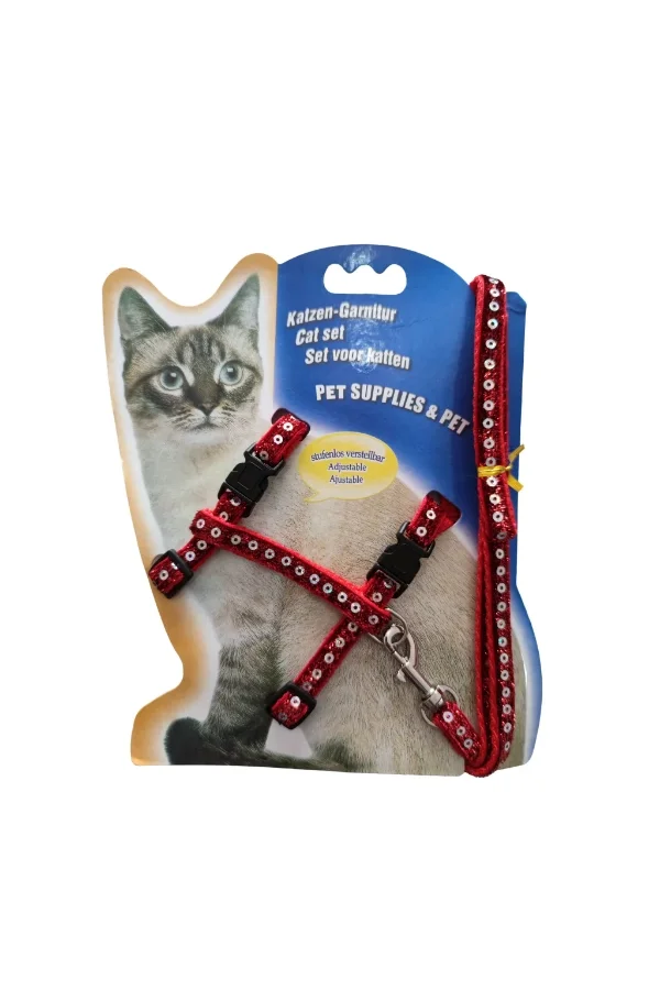 Parlak Kedi Gezdirme Göğüs Tasması