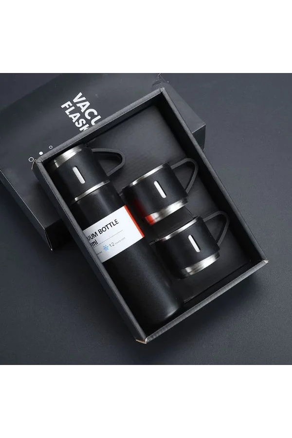 Paslanmaz Çelik Bardaklı Termos Seti 500 ML