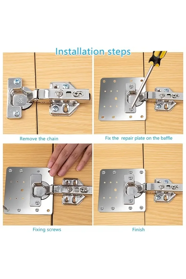Paslanmaz Çelik Menteşe Onarım Plakası