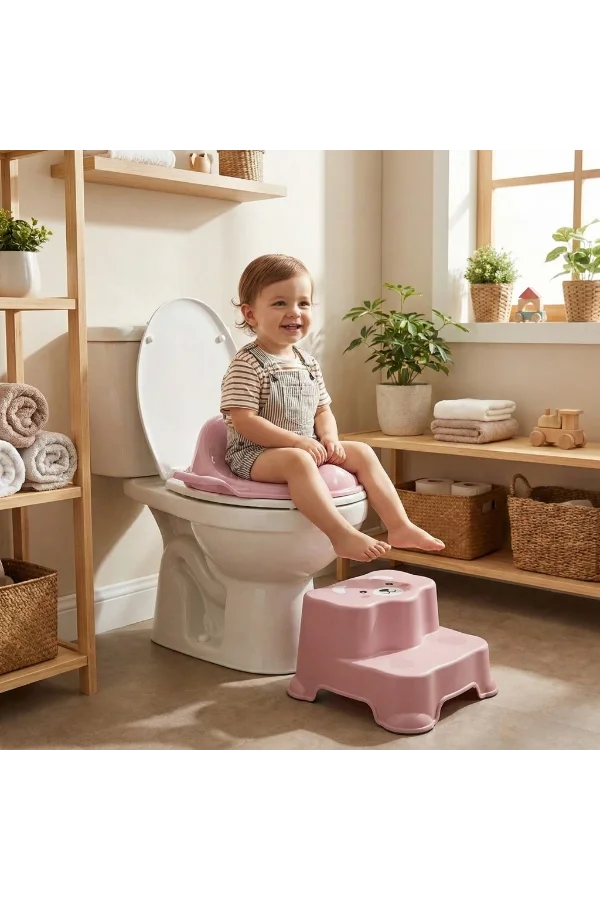 Pembe Kulplu Çocuk Klozet Adaptörü