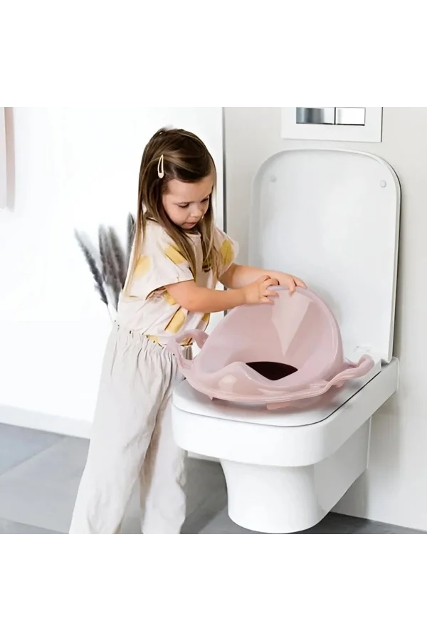 Pembe Kulplu Çocuk Klozet Adaptörü