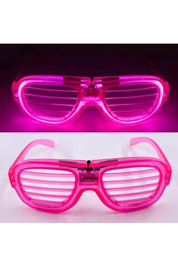 Pembe Led Işıklı Parti Gözlüğü - Neon 3 Modlu