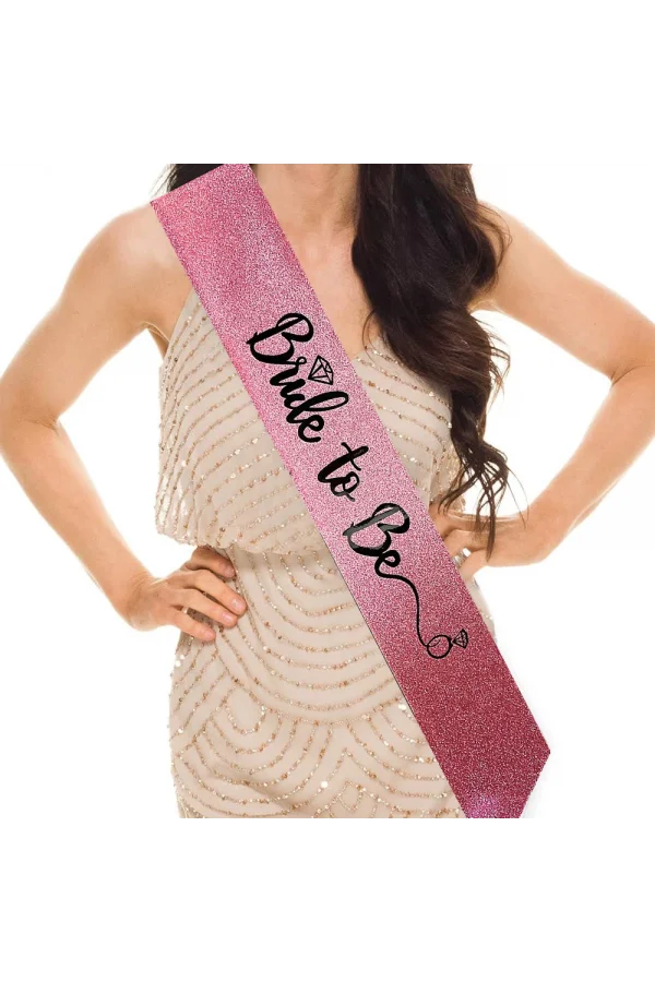 Pembe Siyah Alyanslı Bride To Be Kuşak Kemer
