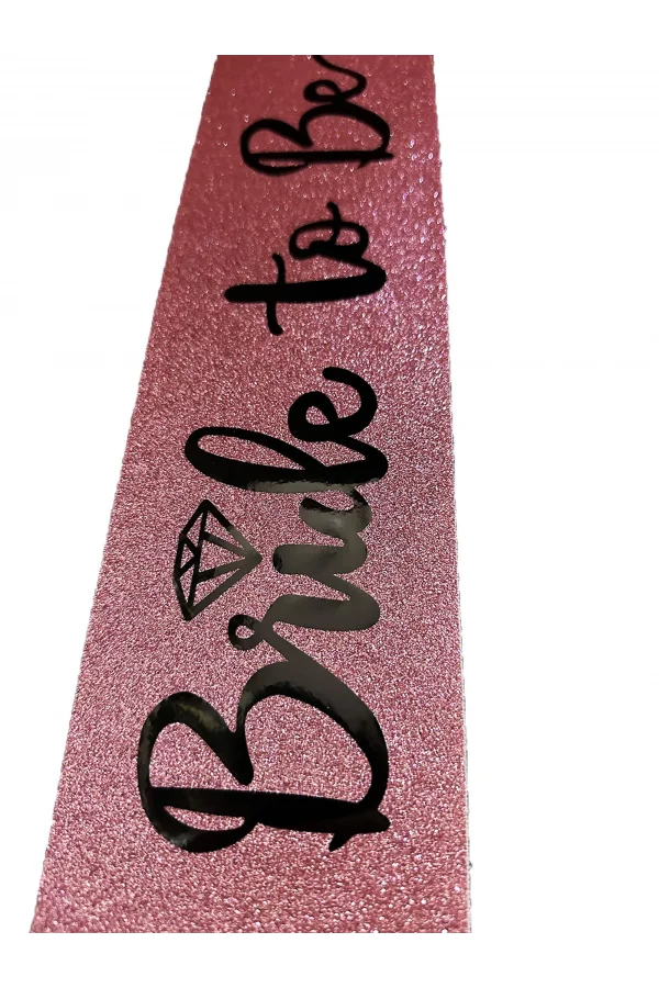 Pembe Siyah Alyanslı Bride To Be Kuşak Kemer