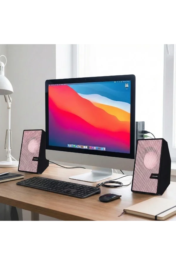 Pembe USB 2.0 + 3.5mm USB Hoparlör