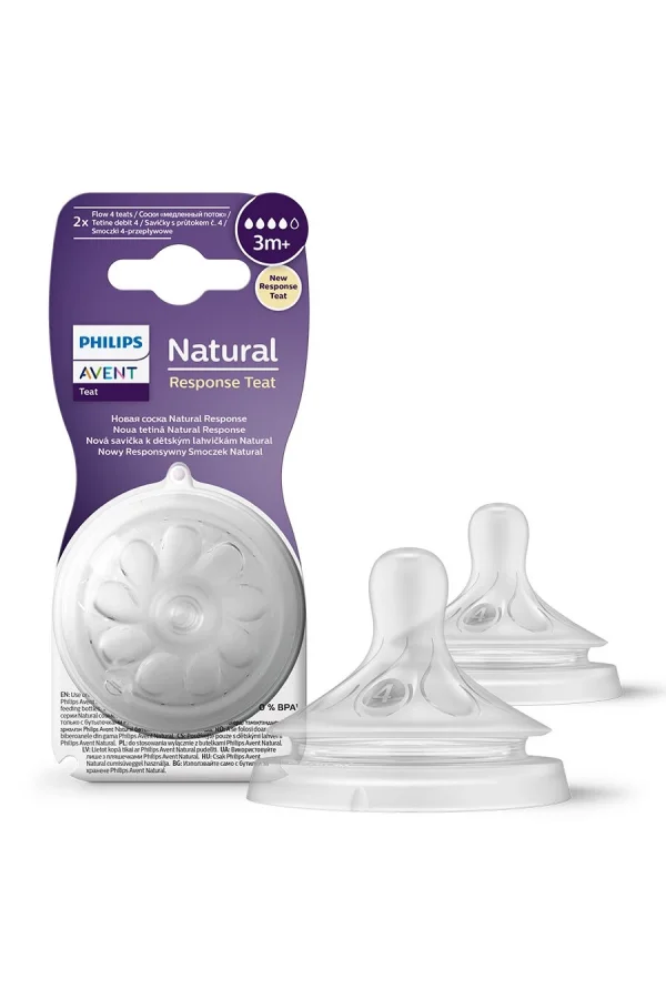 Philips Avent Natural Response 2li Biberon Emziği, 4 Numara, 3 Ay+