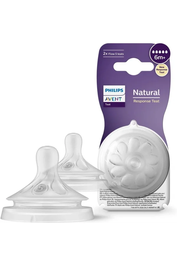 Philips Avent Natural Response 2li Biberon Emziği, 5 Numara, 6 Ay+