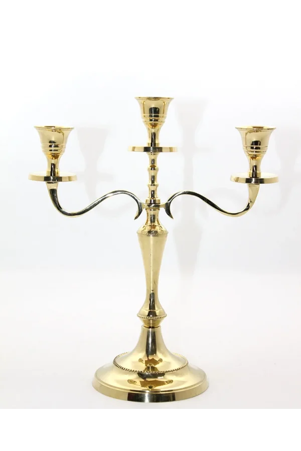 Pirinç 3lü Şamdan Model 1