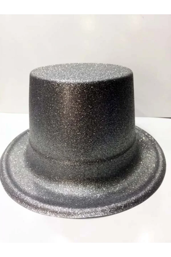 Plastik Parti Şapkası Gümüş Siml
