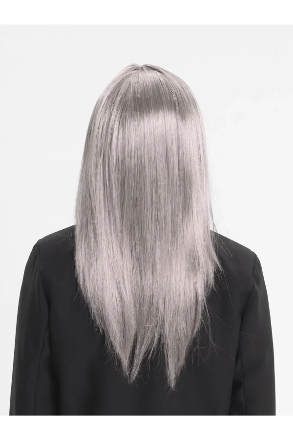 Platin Gri Gümüş Uzun Parti Peruğu
