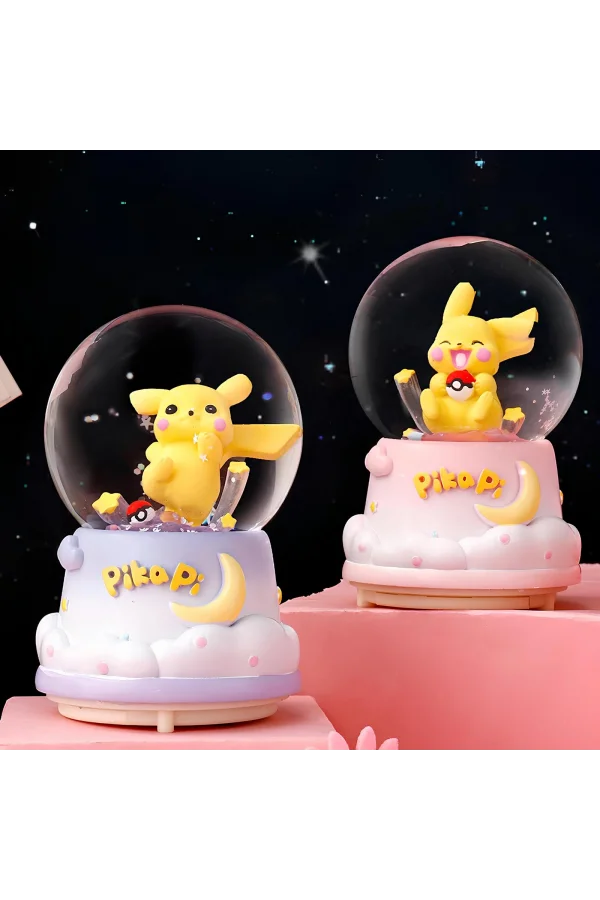 Pokemon İçi Dönmeli Üflemeli Işıklı Müzikli Kar Küresi Büyük Boy