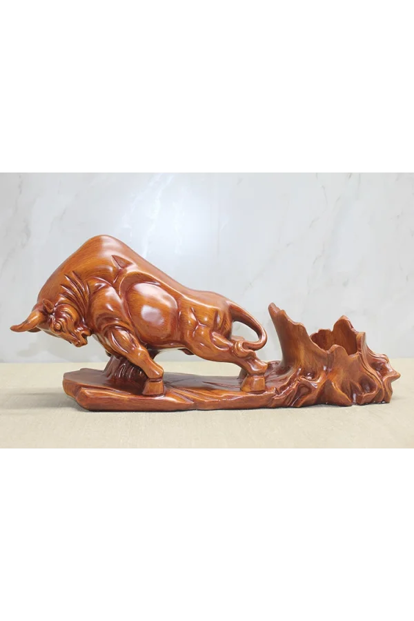 Polyester Boğa Figürü Şaraplık