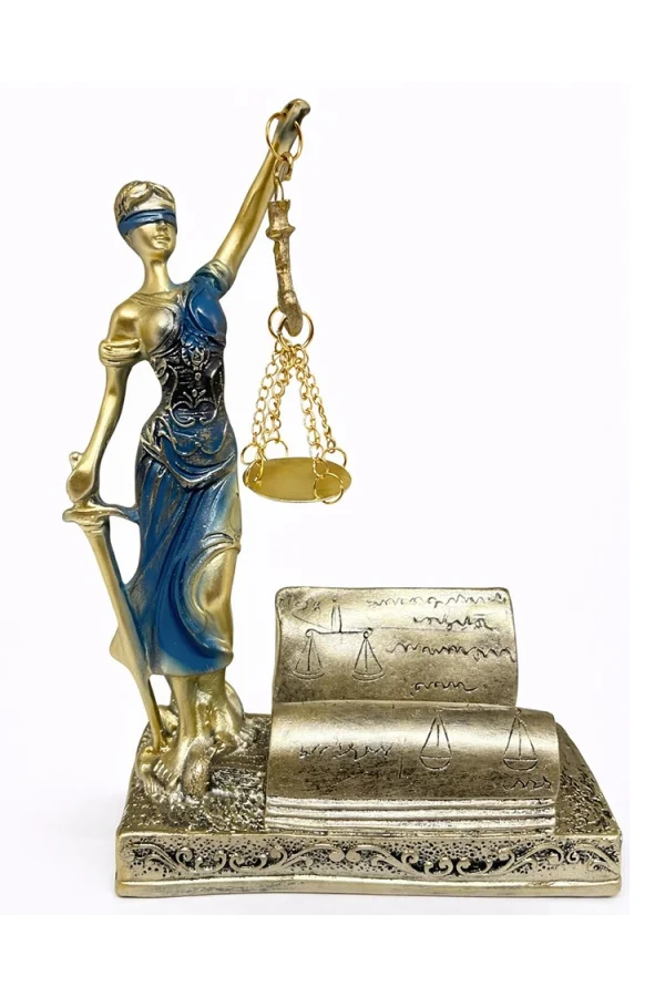 Polyester Kartvizitli Adalet Figürü
