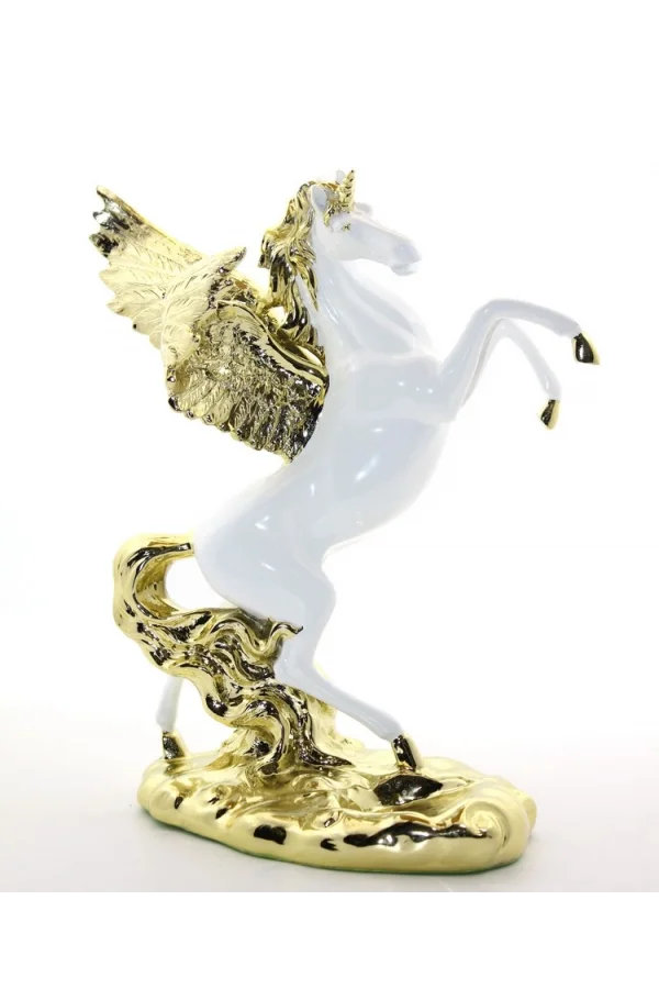 Polyester Şahlanan Kanatlı At Figürü
