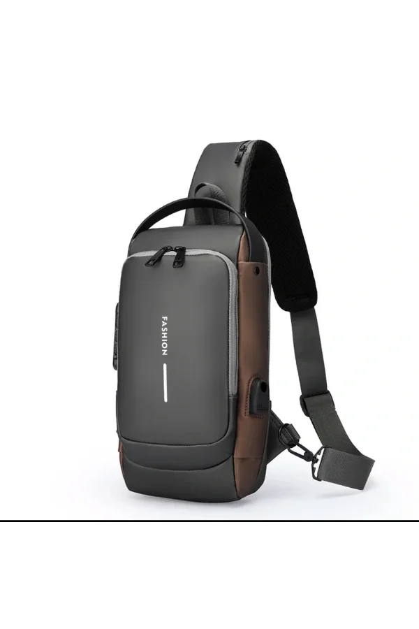 Powerbank Destekli Erkek Ön Göğüs Çantası