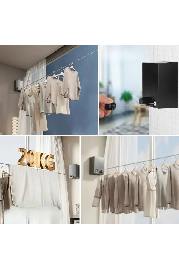 Pratik Geri Çekilebilir Çamaşır İpi