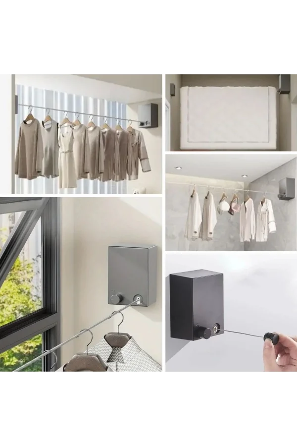 Pratik Geri Çekilebilir Çamaşır İpi