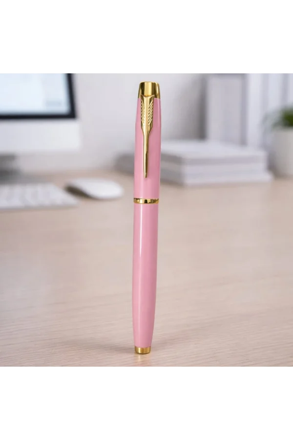 Premium Pembe Metal Roller Kalem