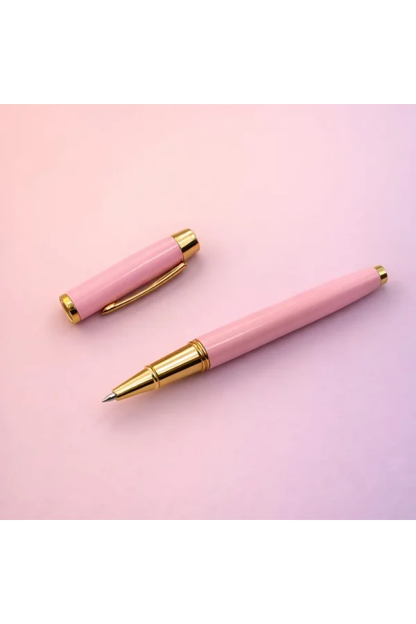 Premium Pembe Metal Roller Kalem