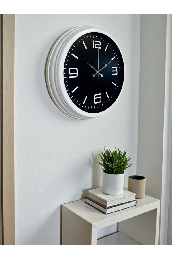 Prime White 40  Cm Metal Modern Duvar Saati