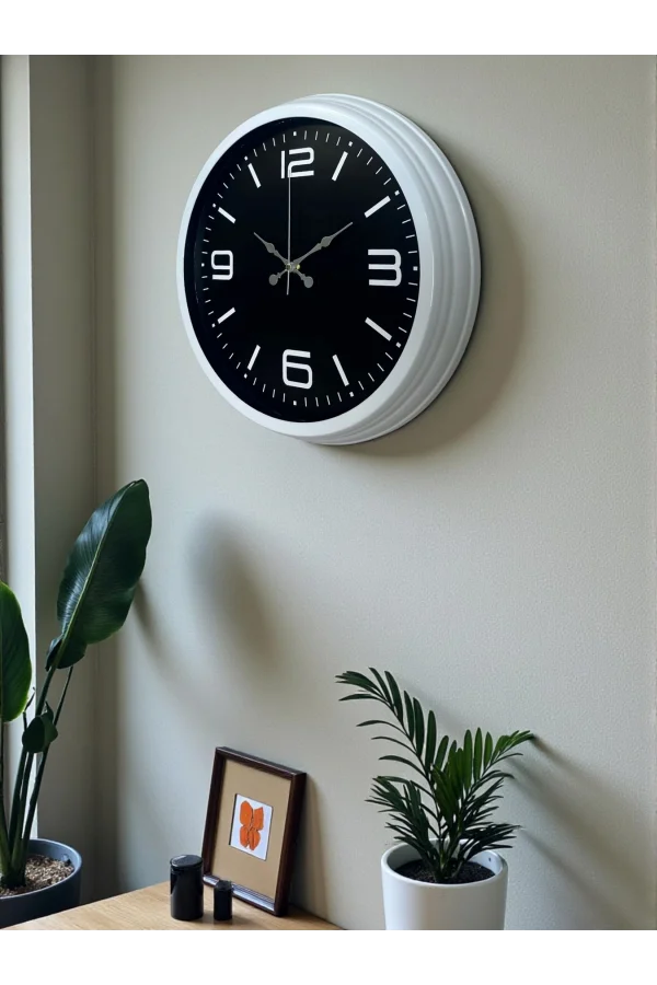 Prime White 40  Cm Metal Modern Duvar Saati