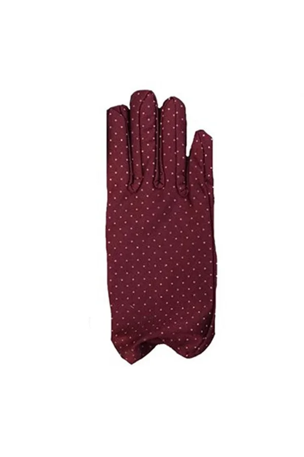 Bordo Renk Puantiyeli Çocuk Eldiveni