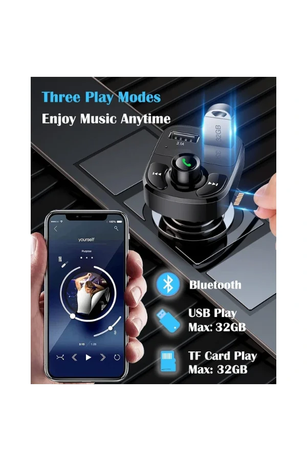 QC 3.1A USB & PD /TF FM Transmitter