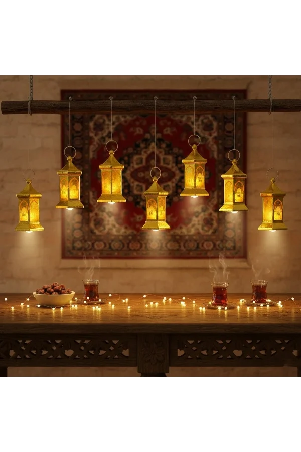 Ramazan Temalı Altıgen Kubbe LED Lamba