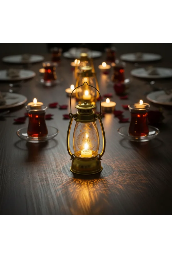 Ramazan Temalı Gold Gaz Lambası LED Işık